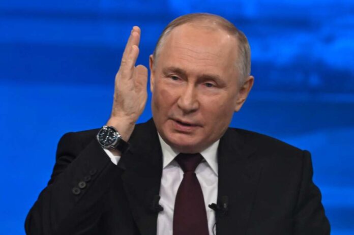 Russian,President,Vladimir,Putin,Speaks,At,His,Annual,Press,Conference.