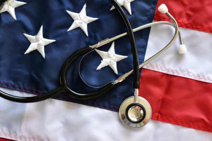 United,States,America,Healthcare,Medical,Concept,-,Stethoscope,On,American