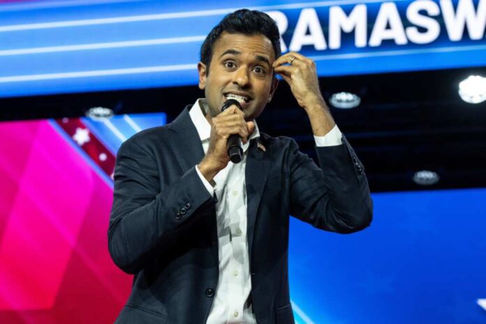 Vivek,Ramaswamy,Speaks,During,Cpac,Conference,2024,At,Gaylord,National