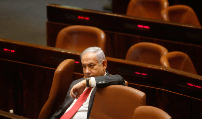 Israel's,Prime,Minister,Benjamin,Netanyahu,Is,Seen,During,An,Annual