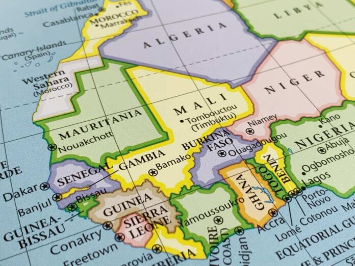 Map,Depicts,Western,Africa,,Including,Countries,Like,Nigeria,,Ghana,,And