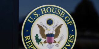 Seal of the U.S. House of Representatives featuring an eagle and national colors
