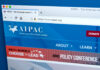 Screenshot of the AIPAC website displaying information about a policy conference