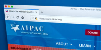 Screenshot of the AIPAC website displaying information about a policy conference