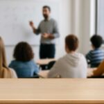 Teacher presenting to students in a classroom