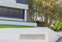 Exterior view of the Southern Poverty Law Center building with landscaping