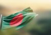 Flag of Bangladesh waving in the wind