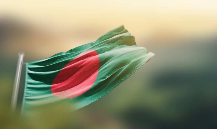 Flag of Bangladesh waving in the wind