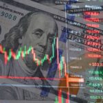 Billion-Dollar War Bets: INSIDERS Exposed! Overlay of stock market data on a background of hundred dollar bills
