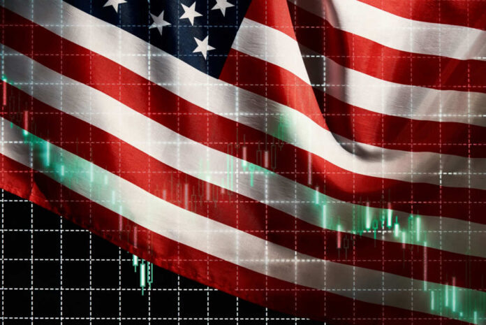 shutterstock2115994481jpg American flag overlaid with stock market data