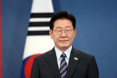 2796180043 Waving flag of South Korea against a blue sky