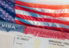 Due Process Defense Backfires Big-Time Close-up of a US visa with an American flag in the background