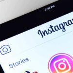 Instagram app interface on a tablet screen