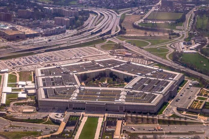 shutterstock_1101025283 The Pentagon building seen from above with surrounding highways and parking lots