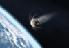 Scientists Confirm Massive Asteroid Strike An asteroid approaching Earth in space