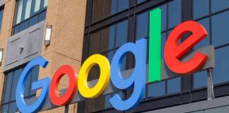Google logo on office building facade