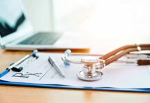 Medicare Billing Chaos Boils Over Stethoscope on a prescription form beside a pen and laptop