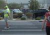 Human Brake Stops Near-Disaster Crossing guard credited with saving mother, children from speeding car
