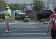 Human Brake Stops Near-Disaster Crossing guard credited with saving mother, children from speeding car