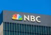 NBC logo on a modern office building facade