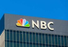 News Helicopter Inferno Jolts L.A. NBC logo on a modern office building facade