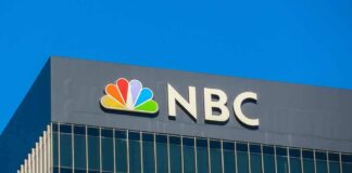 NBC logo on a modern office building facade