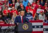 Massive Bet Meets Midterm Math speaker at podium addressing crowd at rally