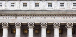 United States courthouse facade with Corinthian columns