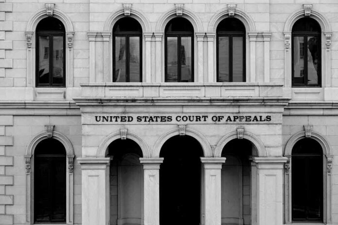United States Court of Appeals building facade with arched entrance