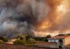 Wildfire Panic Slams Santa Clarita Wildfire smoke billows over suburban houses
