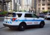 Chicago police SUV parked on a downtown street