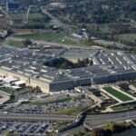 The Pentagon building complex seen from above